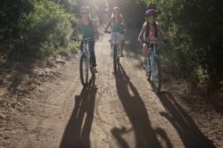 3 Girls Riding to Bike Expo